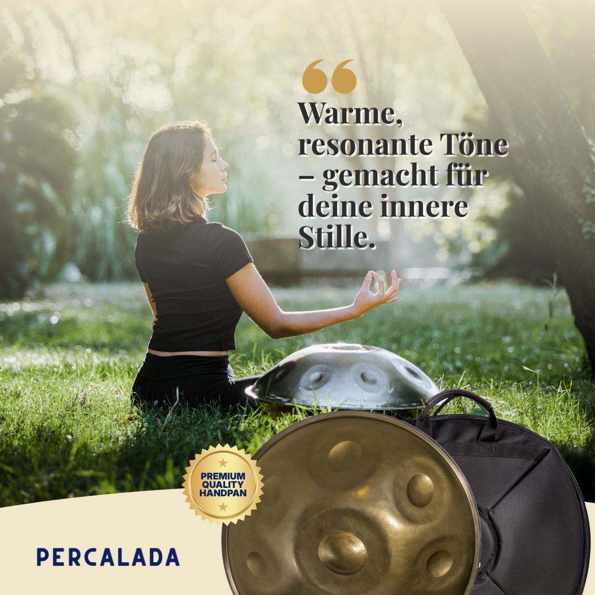 Battiloro Noreia – Handpan A2 Celtic Minor (Amara), 432 Hz Edelstahl, handgefertigt in Italien