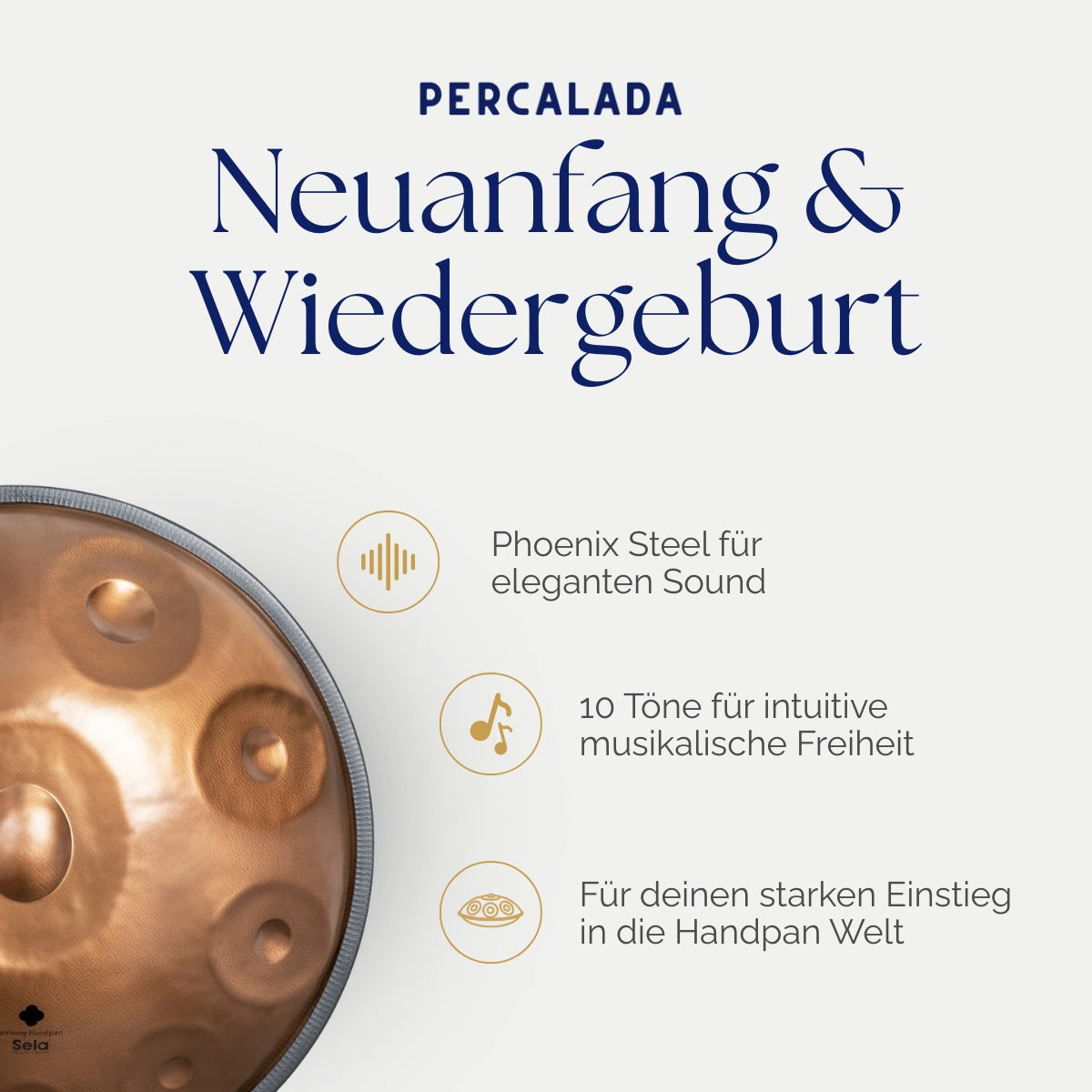 Sela Handpan 320 Harmony D Kurd 10 Phoenix Steel 440 Hz inkl. Case