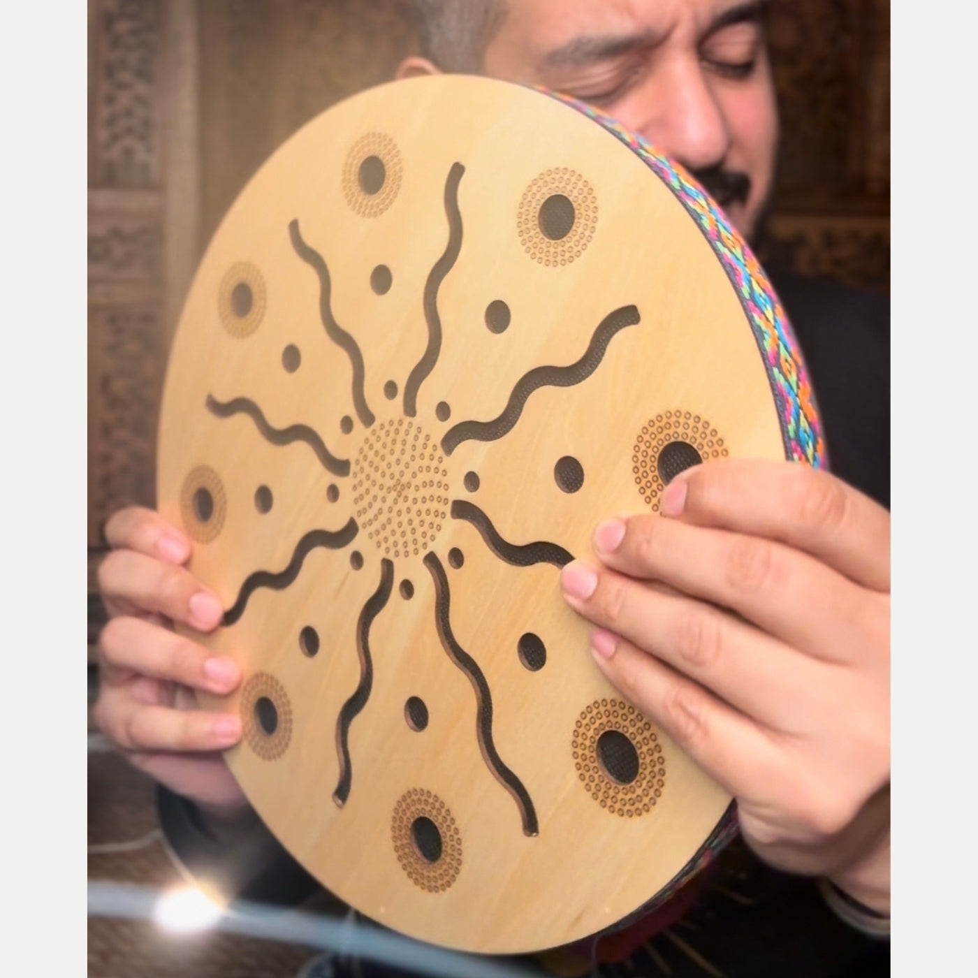 Meditative Raindisk OHM, 30cm Ø - Fühl den Klang des Regens