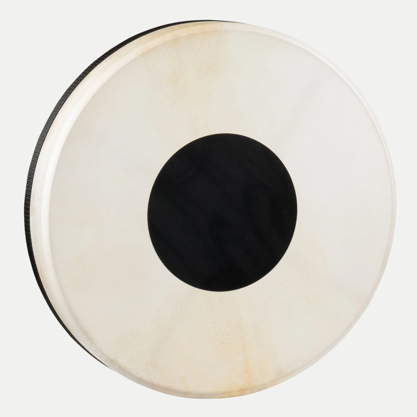 Stimm­bare Frame Drum Black Dot 50 cm mit Ziegenfell und Haltekreuz – warme Tiefen für Yoga und Soundhealing